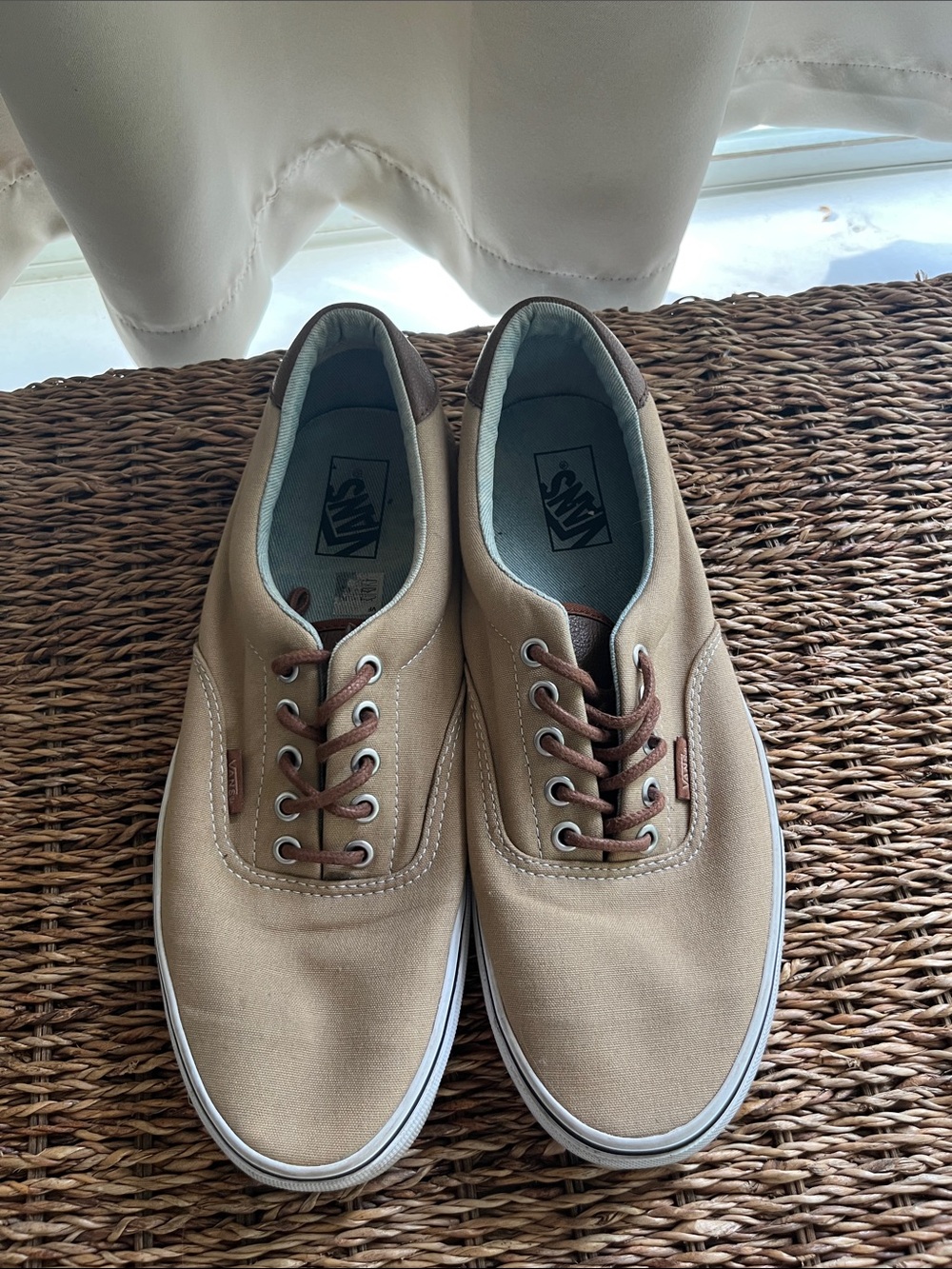 Men’s Vans Authentic Low Top Canvas Sneakers - Beige & Brown - Picture 3 of 10